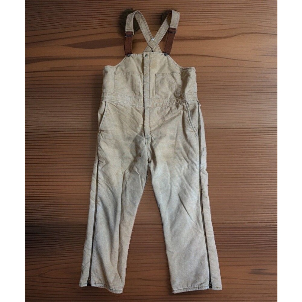 Walls Zero Zone Insulated Bib Overalls Duck Canvas Workwear 38-40 Large Short
